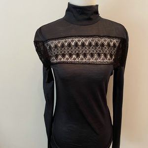 yigal azrouel turtle neck with lace